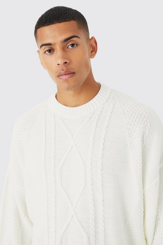 Kastiger Zopfmuster-Pullover