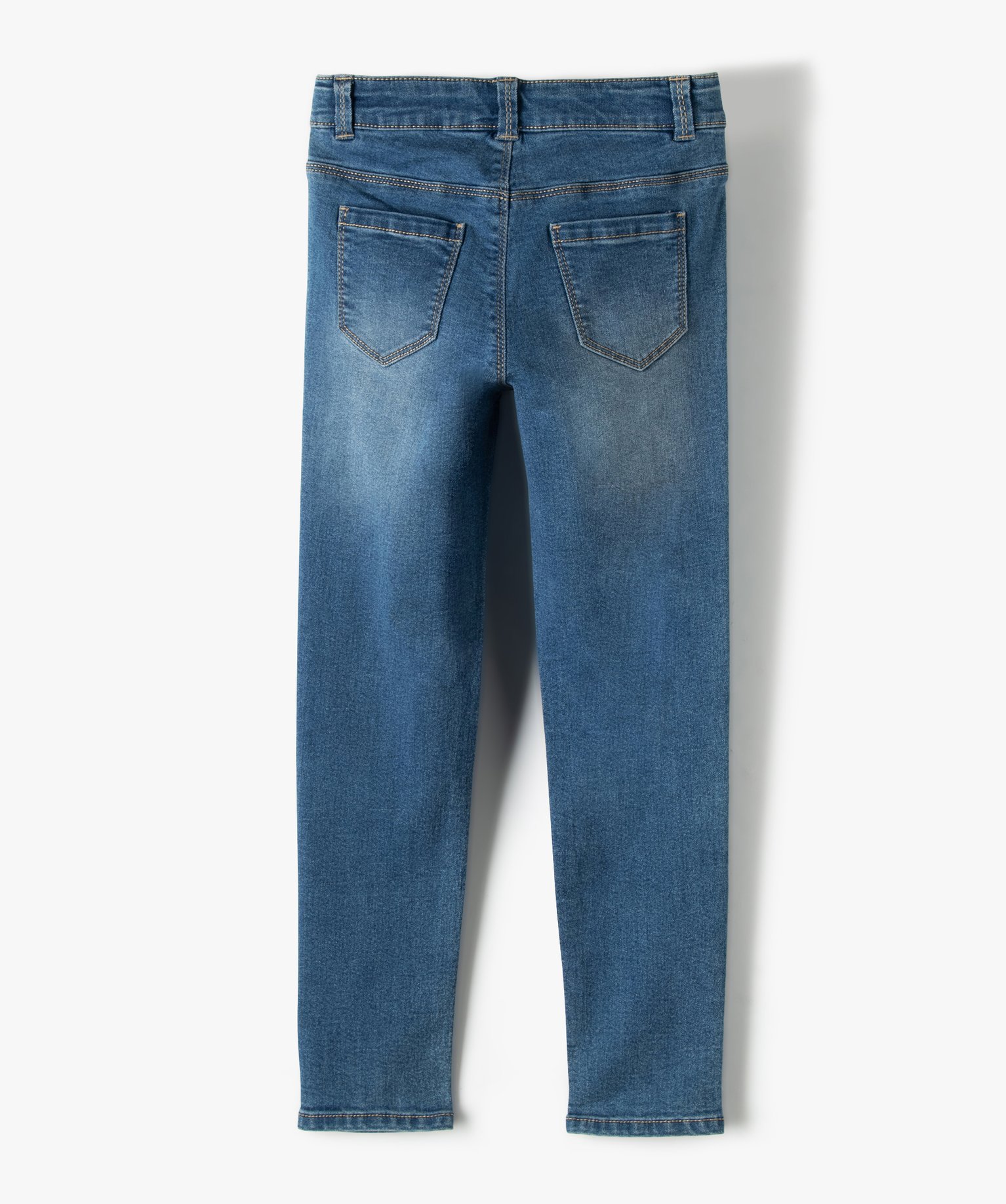 Jean fille coupe Slim taille+large en matière extensible stone | GEMO