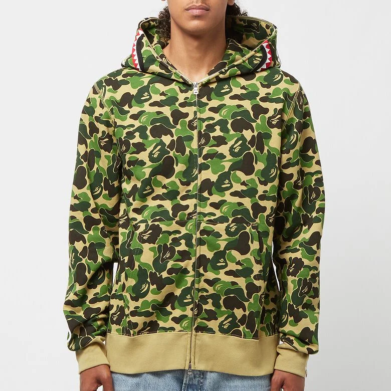 A Bathing Ape ABC Camo Shark Full Zip Hoodie M green