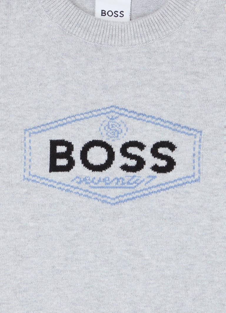 HUGO BOSS Finstrikket genser med innstrikket logo
