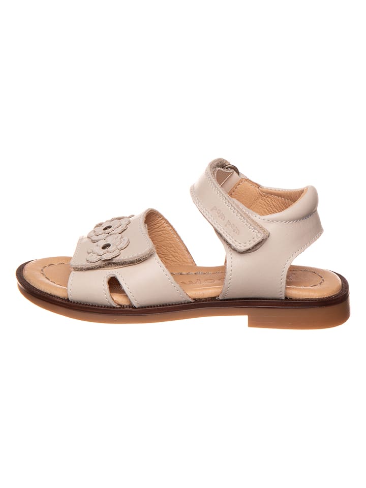 POM POM Leder-Sandalen in Beige günstig kaufen