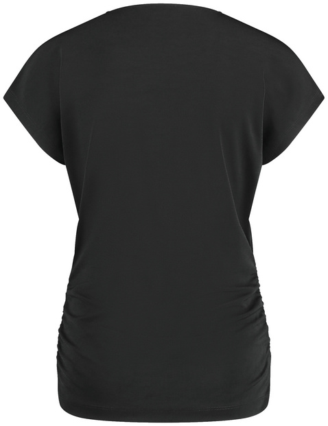Elastisches T-Shirt mit Wickeloptik
