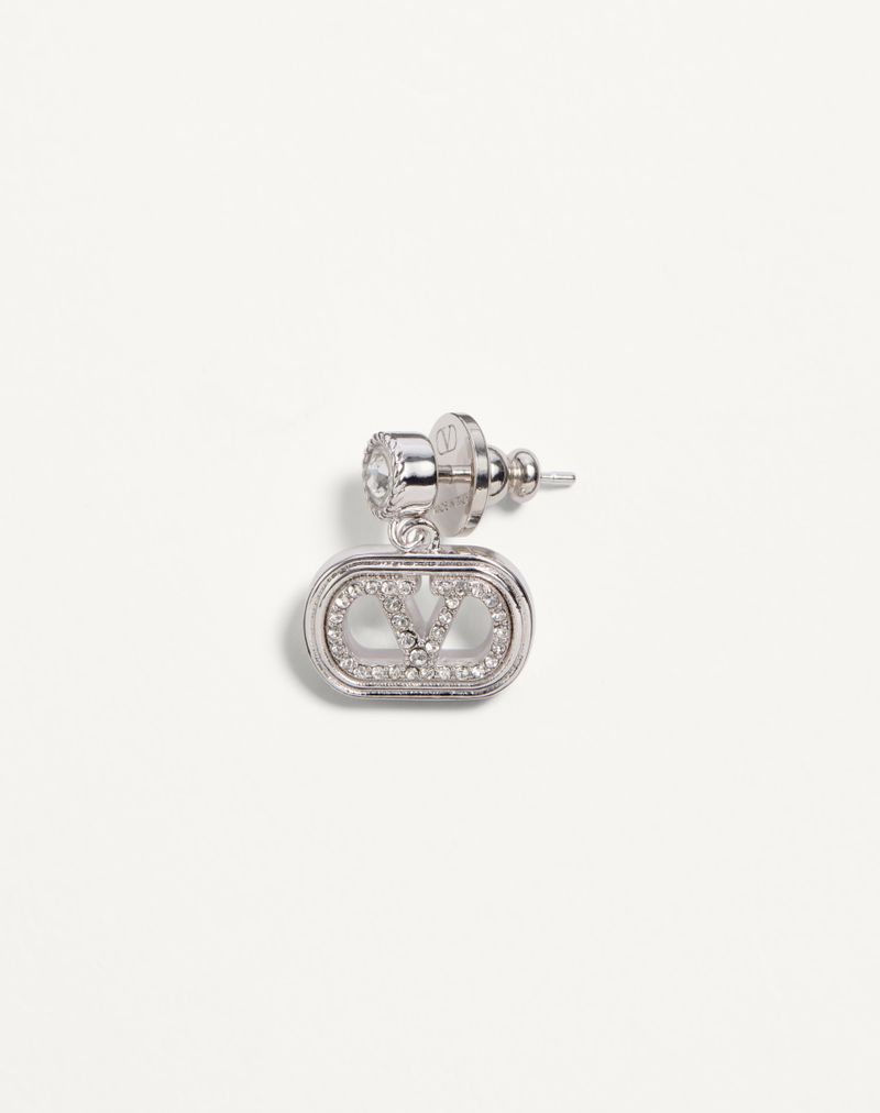 Ovale øreringe i metal og Swarovski® krystaller