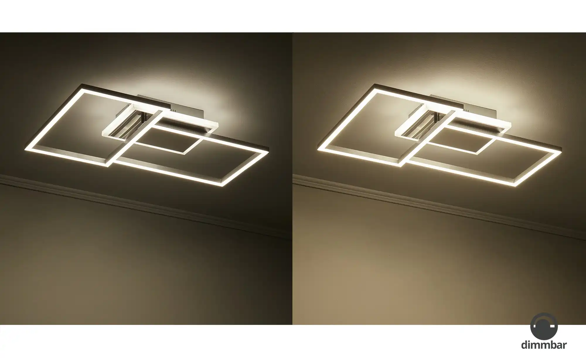 KHG LED-Deckenleuchte, chrom, ´rechteckig´ mit Fernbedienung