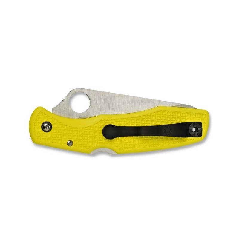 Spyderco Pacific Salt Yellow C91SYL, Tauchmesser, gezackte Klinge, Klapptauchmesser.