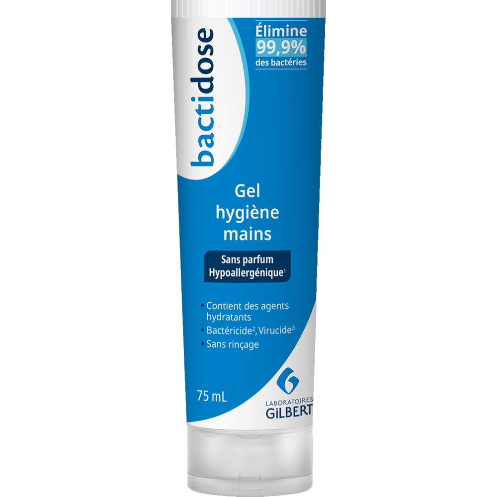 bactidose Gel hydro sans parfum 75ml tube Gel Hydroalcoolique