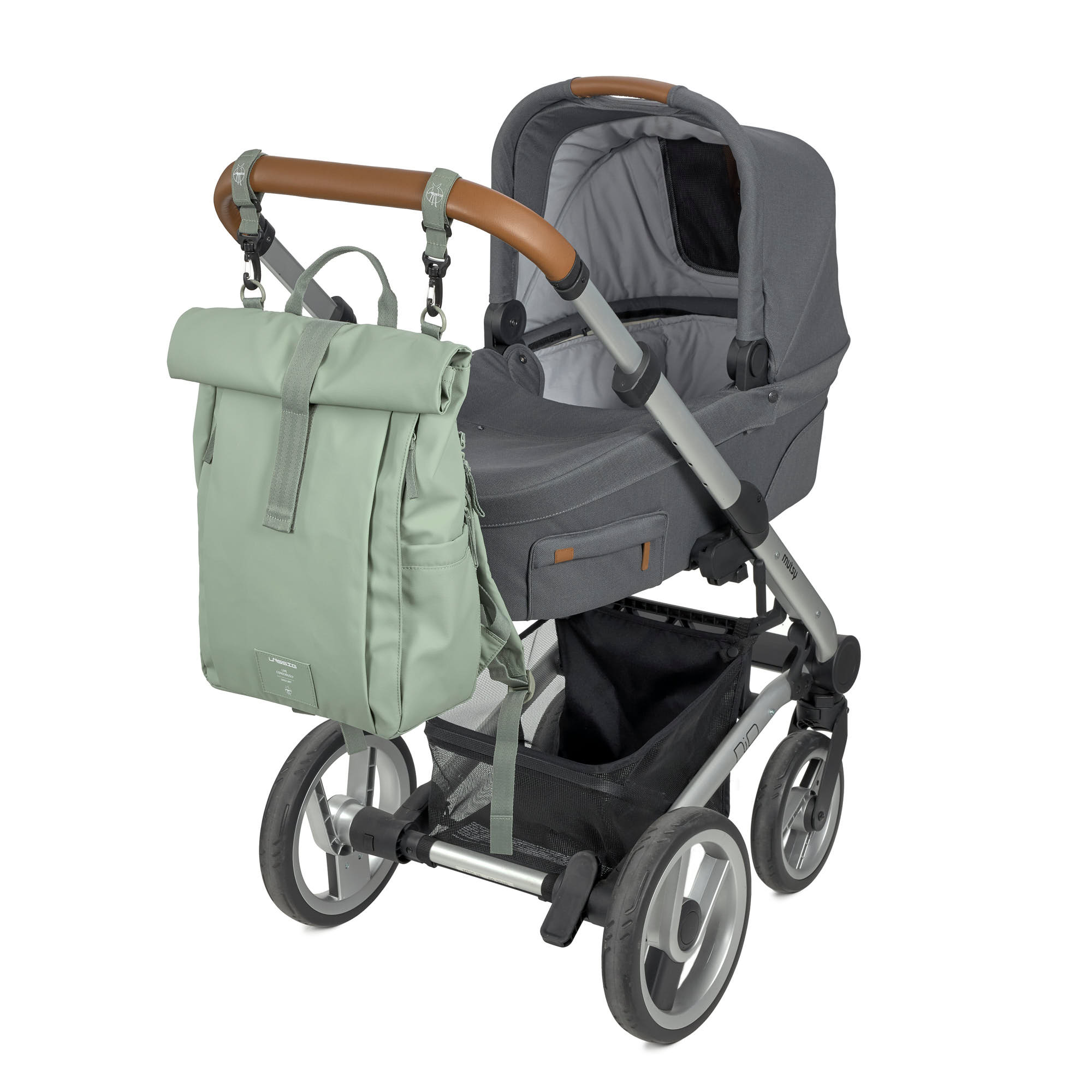 Wickelrucksack - Rolltop Up Backpack, Silbergrün