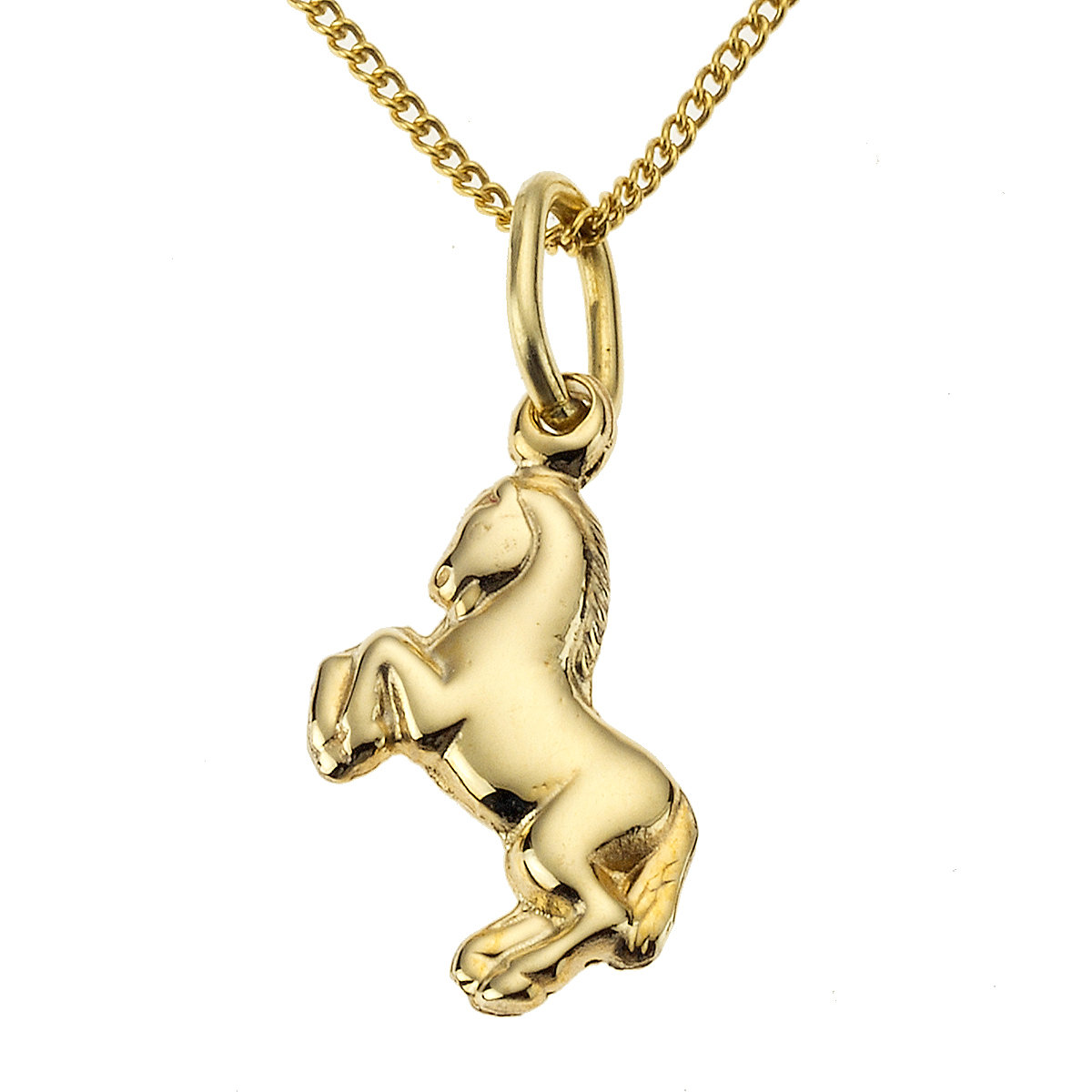 Anhänger mit Kette 333/- Gelbgold Pferd ohne Stein Kettenanhänger für Kinder