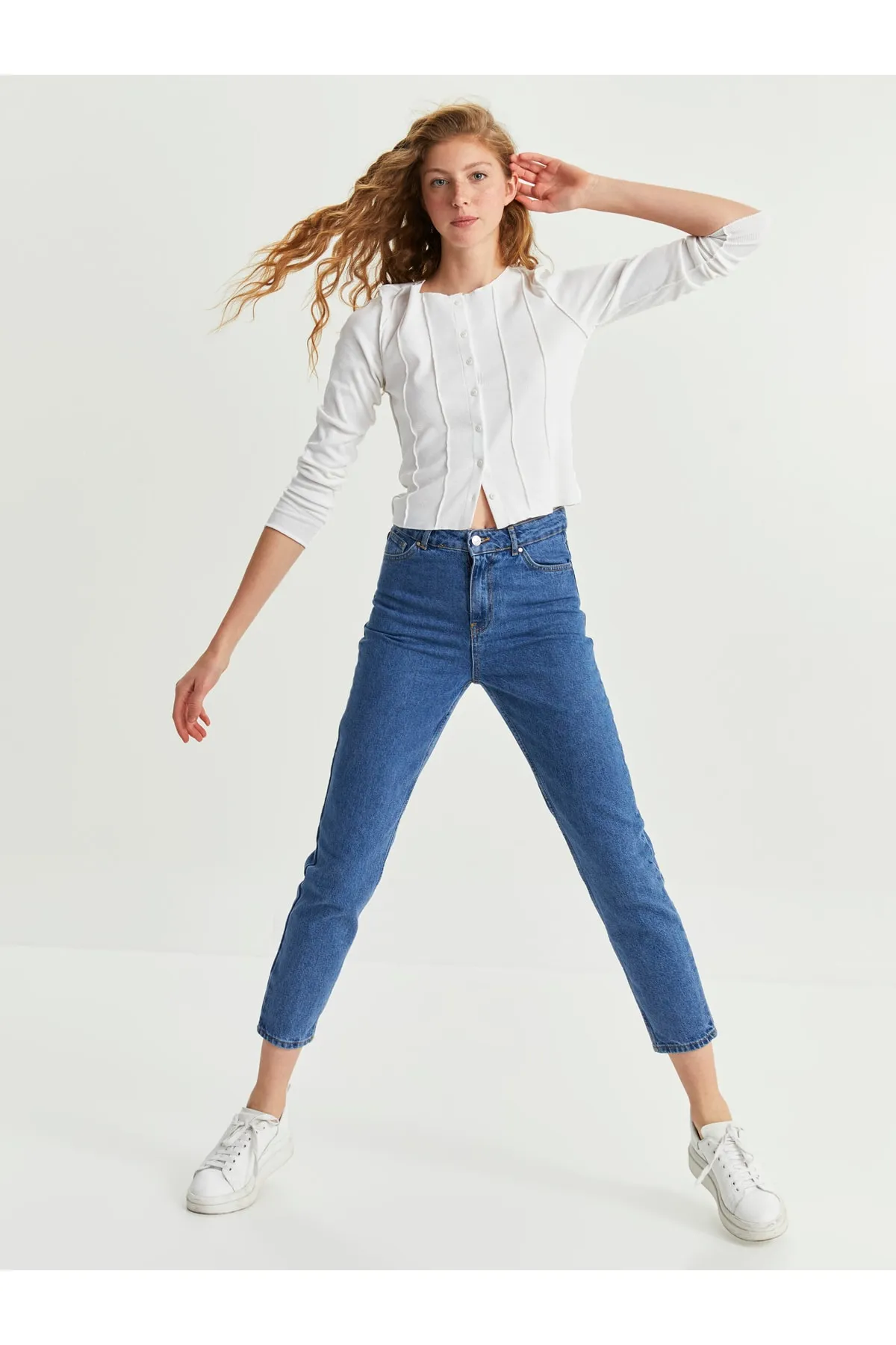 LC Waikiki  Mom Fit Jeanshose für Damen mit Taschendetail