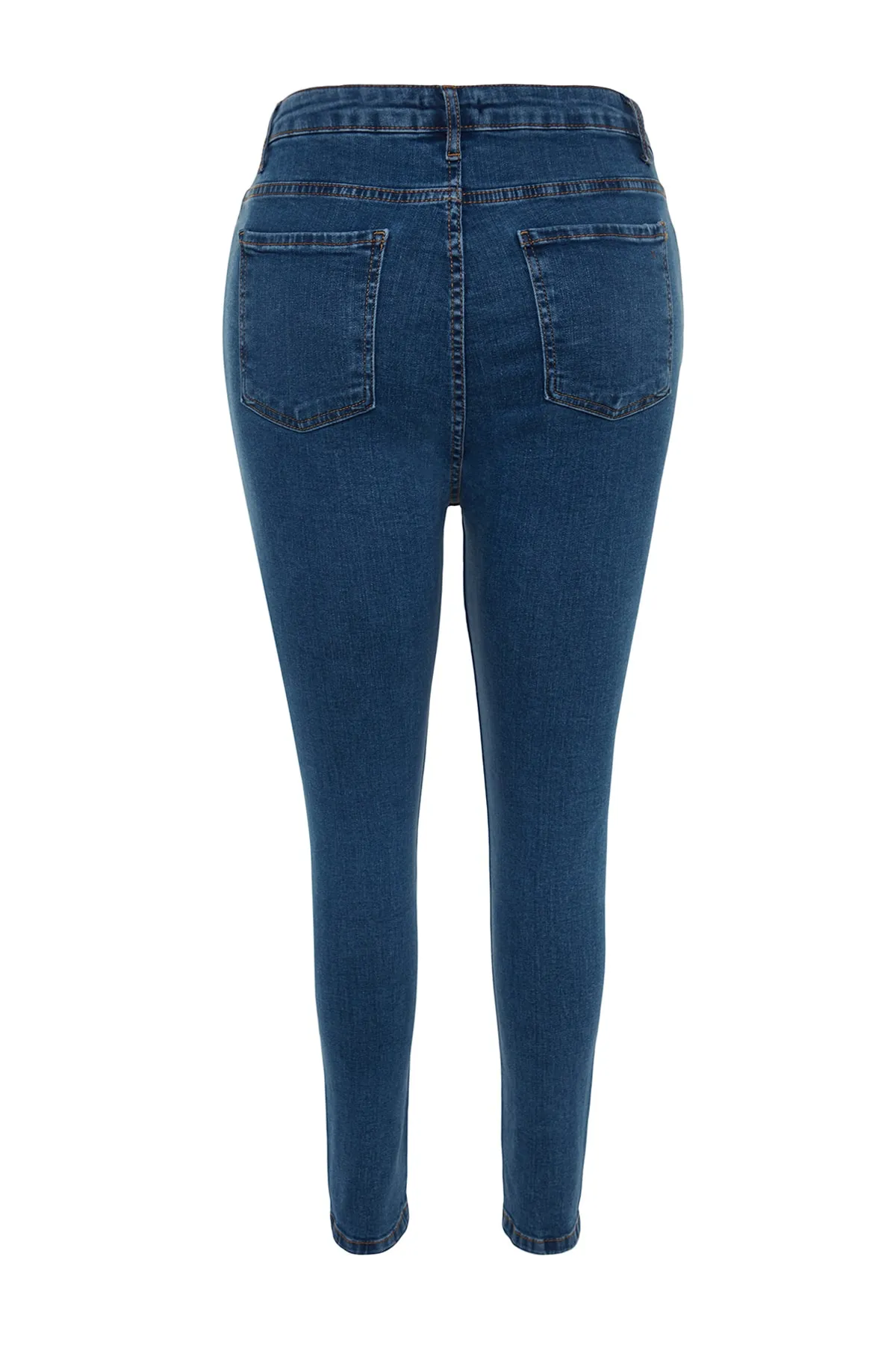 Trendyol Curve  Blaue, dehnbare Skinny-Jeans mit hoher Taille TBSSS22JE00007