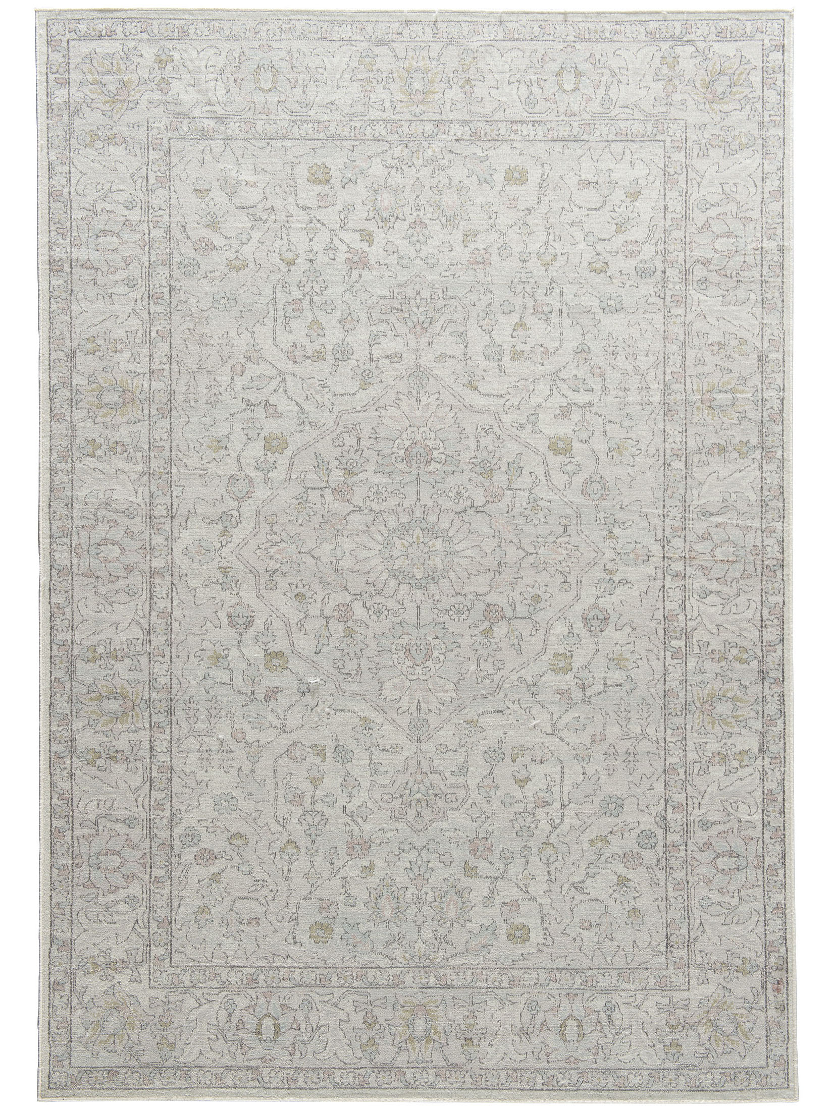 Nafar Vintage-Teppich, Hellblau/rosa