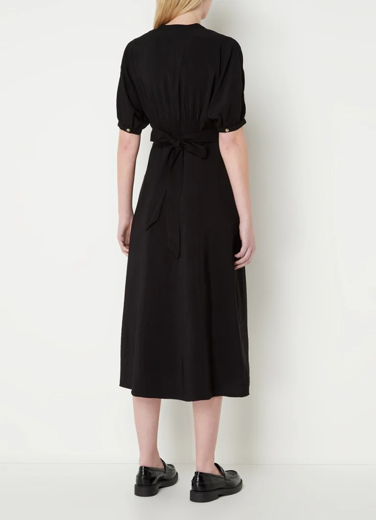 Rochie midi-cămașă Whistles de culoarea chihlimbarului, cu buzunare laterale.