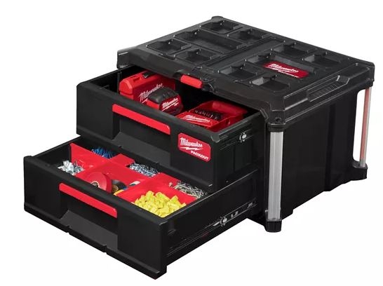 Acessórios Milwaukee 4932472129 Caixa de Ferramentas Packout com 2 Gavetas