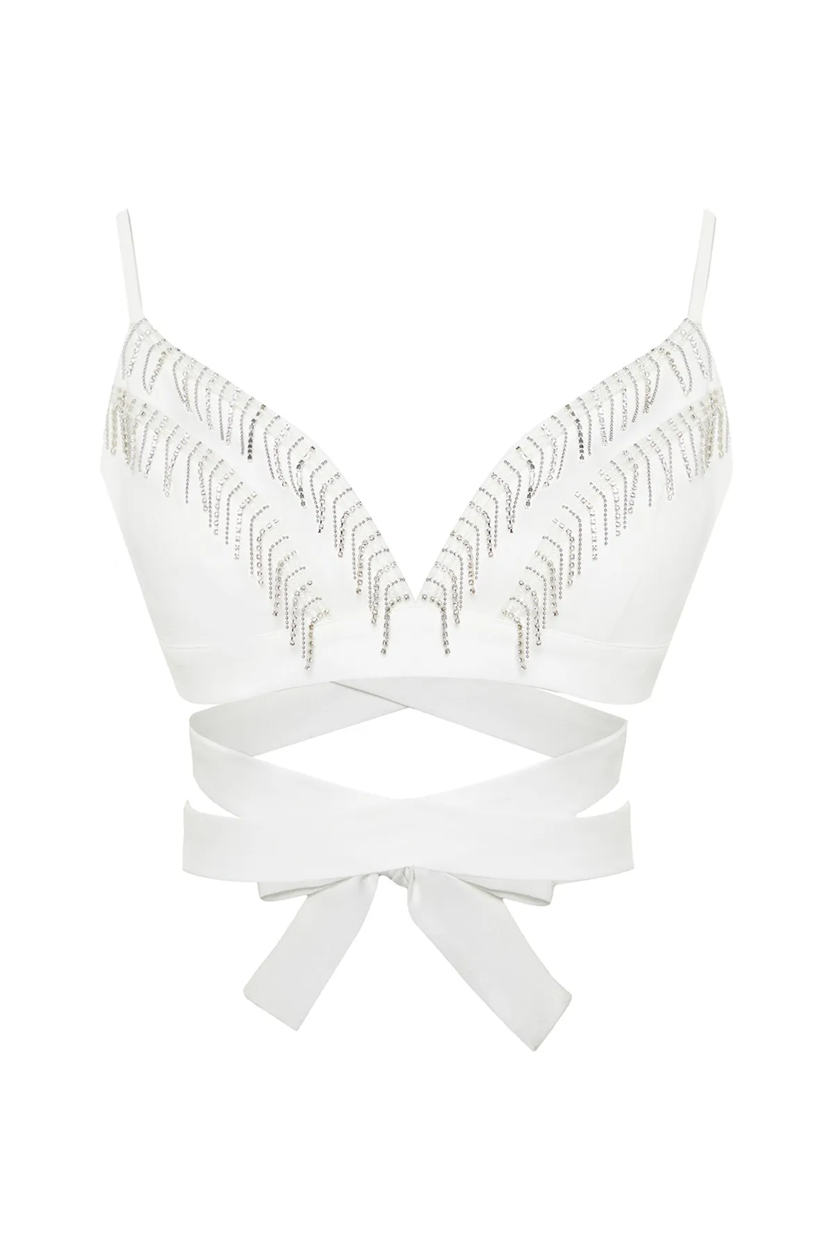 Trendyol Collection  X Zeynep Tosun Ecru Stone Accessoire Bustier TCLSS23BS00015