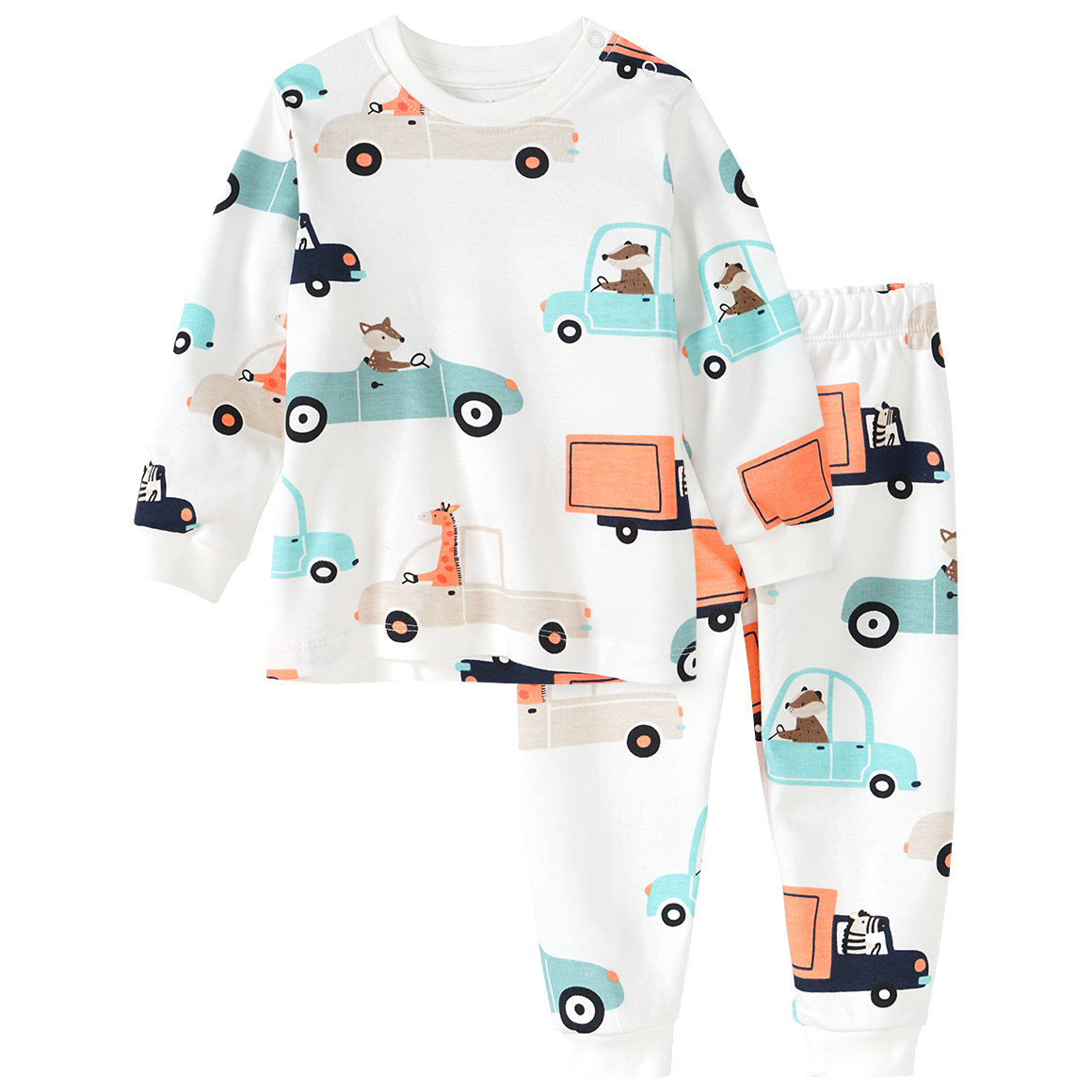 Baby Langarmshirt mit Fahrzeug-Allover