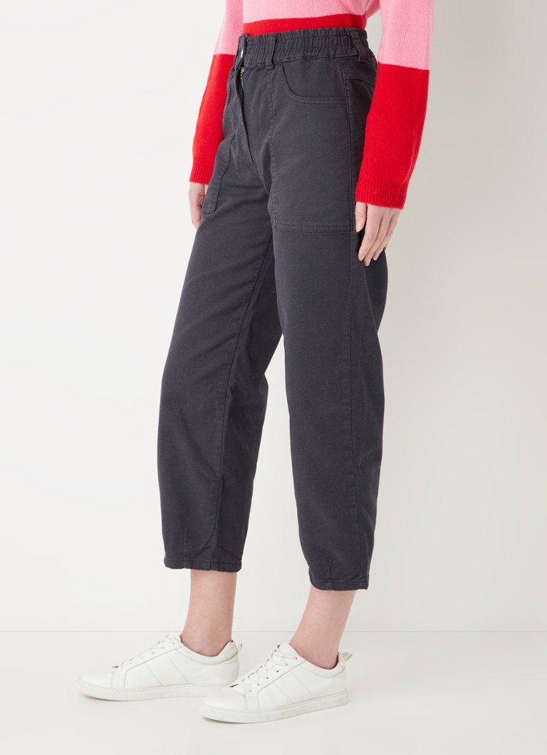 Calça jeans cropped de cintura alta e perna reta Whistles Tessa com lavagem colorida