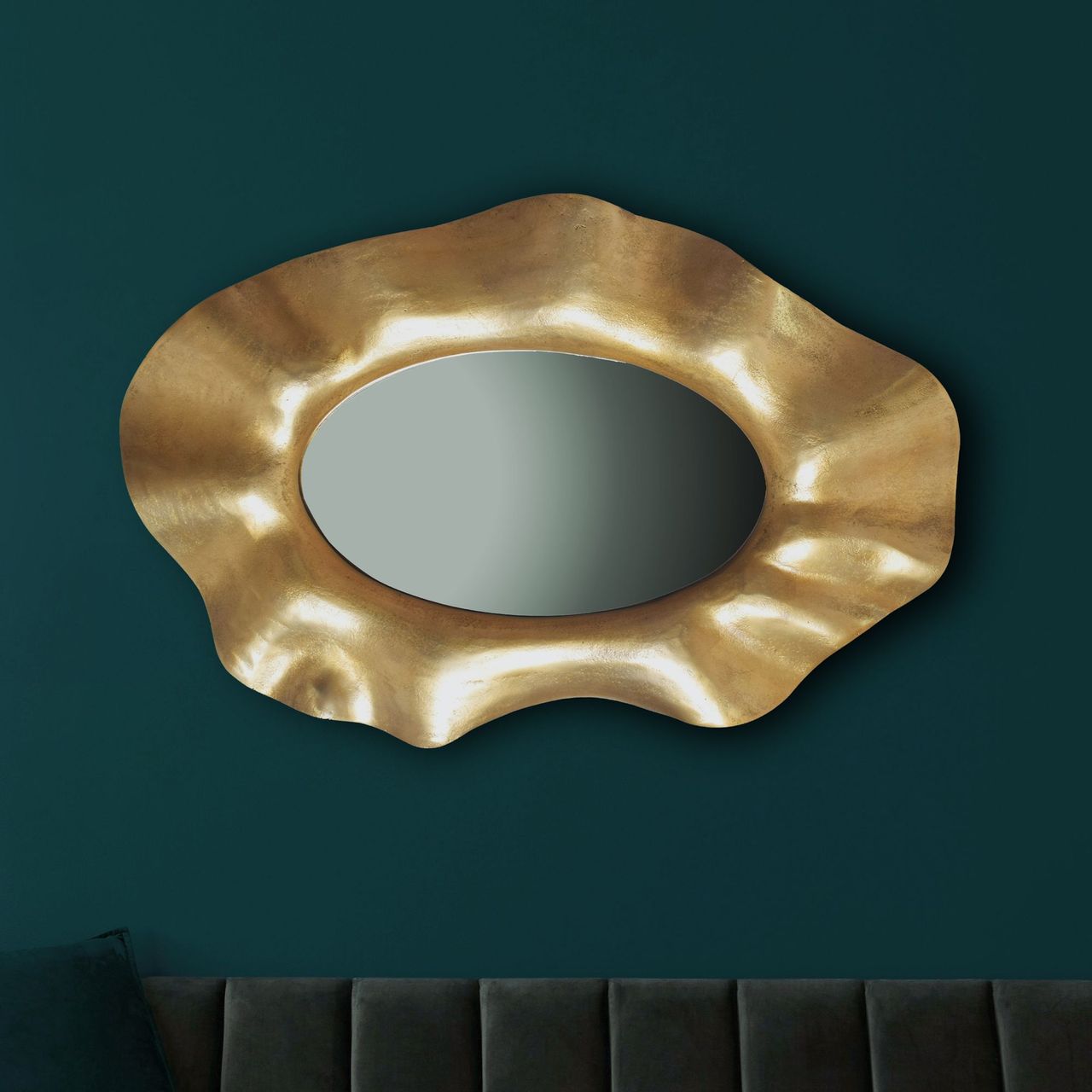 Wohnling Wandspiegel Gold 60x90 cm Metall