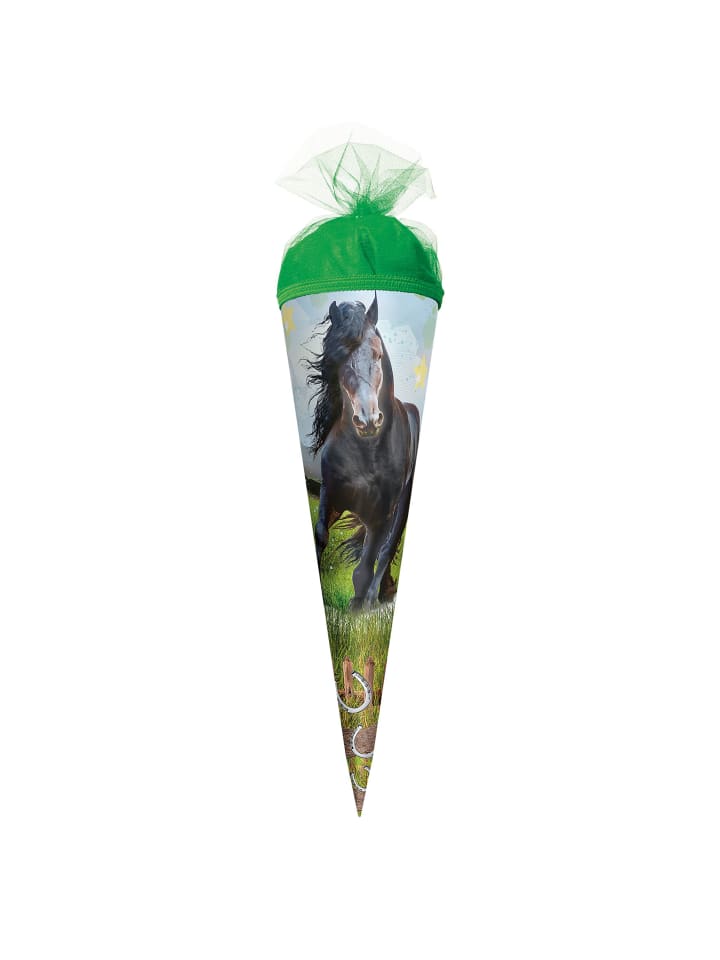 ROTH Geschenk-Schultüte klein Power Horse 50 cm, rund in Grün günstig kaufen onesize