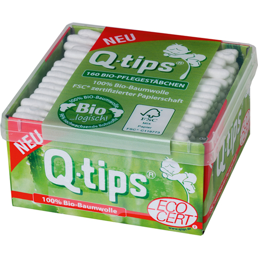 Q-TIPS Bio Pflegestäbchen Papierschaft  160 St  Stäbchen