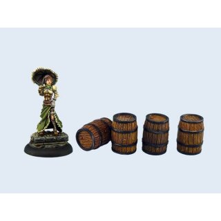 Medium Wooden Barrels (4)