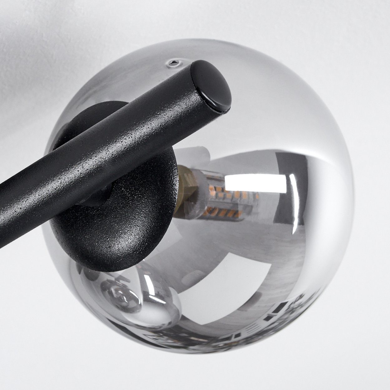 hofstein Deckenleuchte Isorella moderne Deckenlampe aus Metall/Glas in Schwarz/Rauchfarben, ohne Leuchtmittel, Leuchte im modernen Design mit Schirmen aus Rauchglas, 3xG9