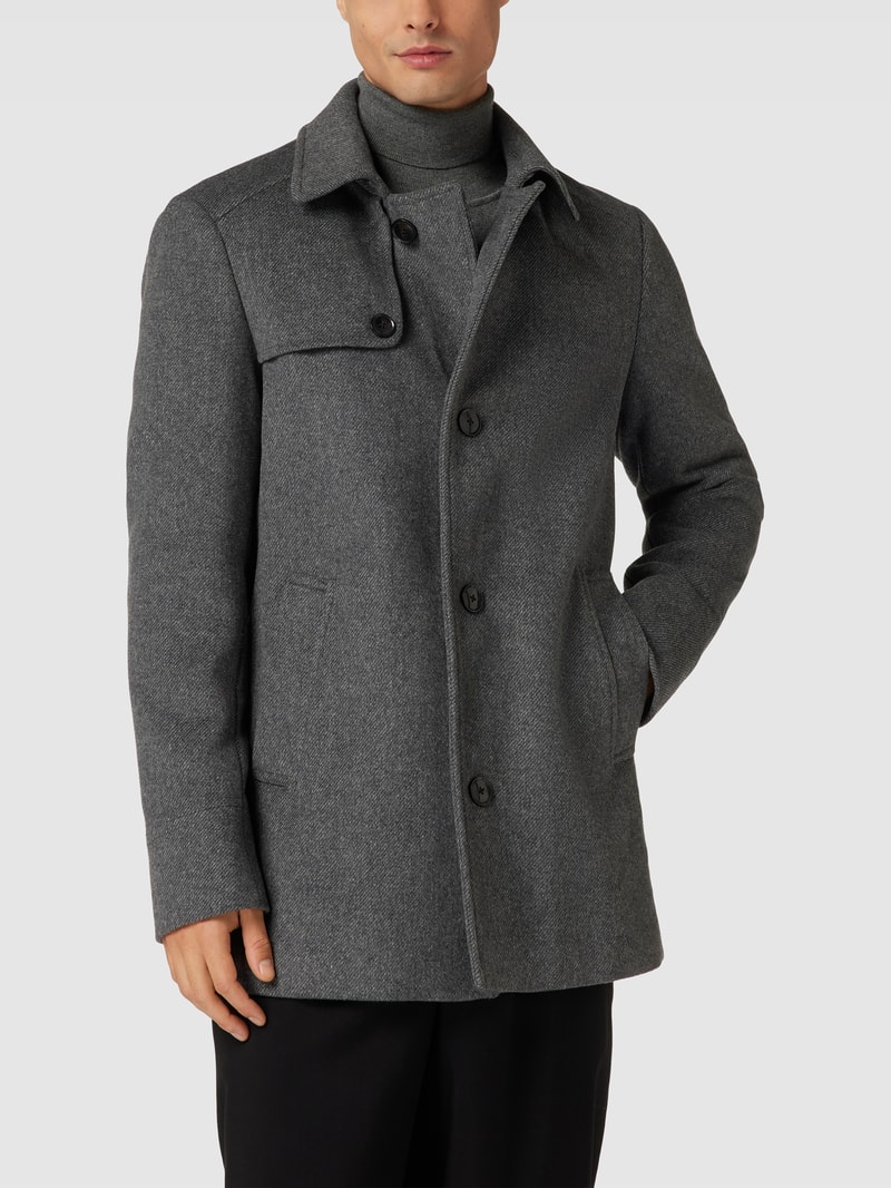 Mantel mit Kragen Modell 'Napoleon Collar' in hellgrau