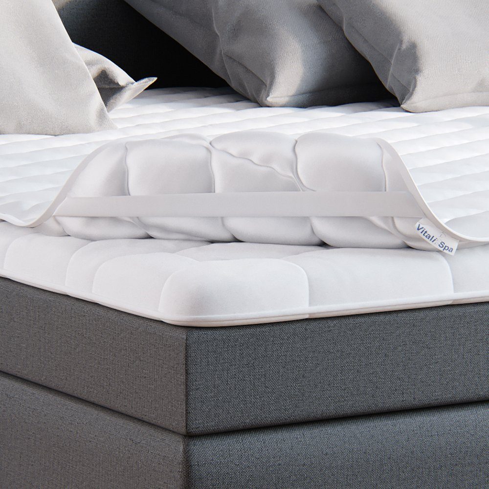 Matratzenschutzbezug Topper Matratzenschoner Auflage 160x200 weiß Baumwolle VitaliSpa®