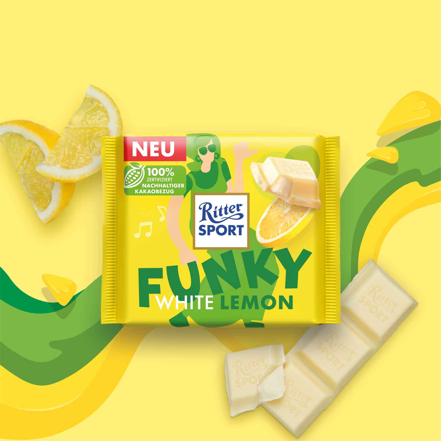 Ritter Sport Funky White Lemon 100g
