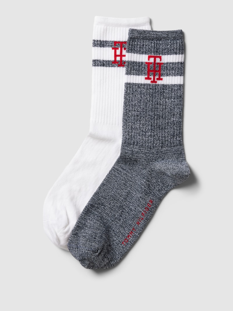 Socken mit Label-Details im 2er-Pack in marineblau