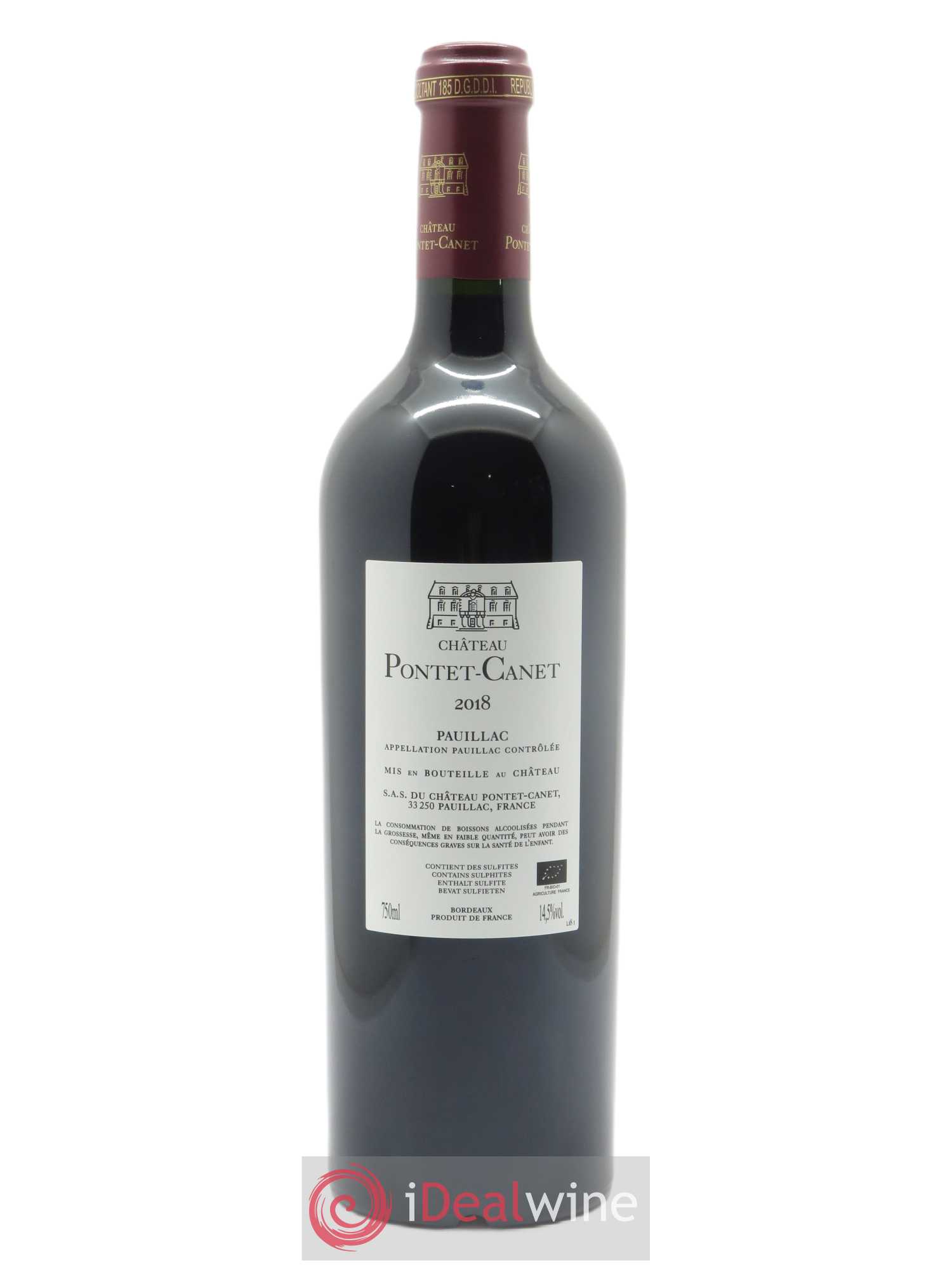 Château Pontet Canet 5ème Grand Cru Classé (CBO à partir 12 bts) 2018 - Lot de 1 Bouteille