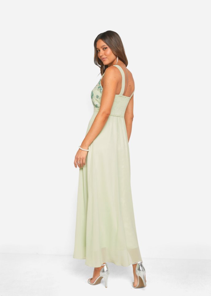 Chiffonkleid mit Pailettenstickerei
