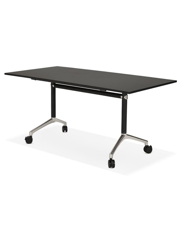 KADIMA DESIGN Schreibtisch klappbar 160x80 cm mobil & Homeoffice, mit Rollen in Schwarz günstig kaufen