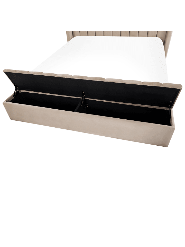 Beliani Doppelbett NOYERS in Beige - (W) 190 x (H) 132 x (L) 247 cm günstig kaufen onesize