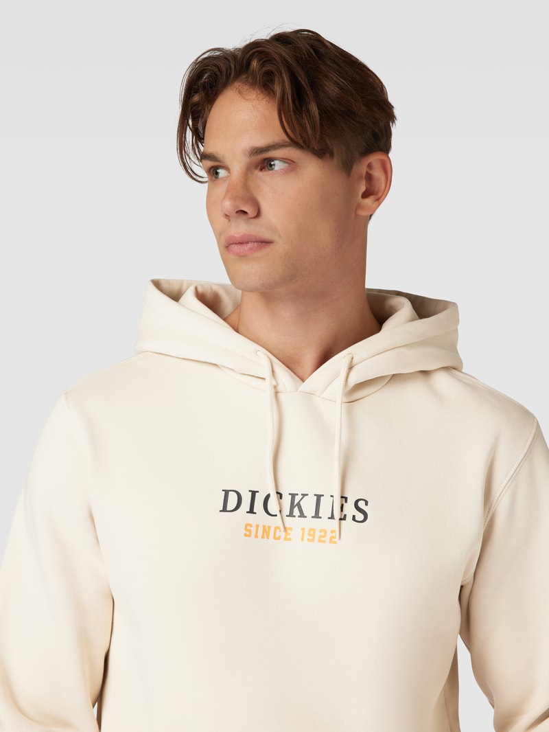 Hoodie mit Label-Print Modell 'PARK' in beige