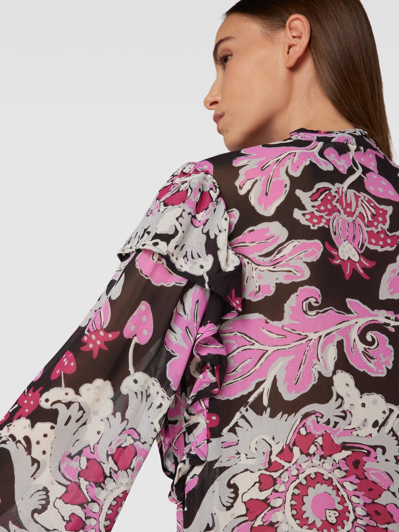 Bluse im Allover-Look Modell 'Bibi' in pink