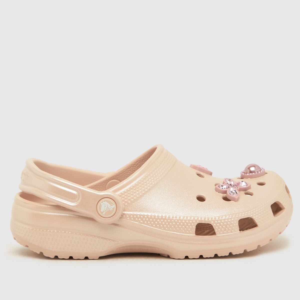 Crocs halványrózsaszín klasszikus csillogó gem klumpa lányoknak szóló ifjúsági szandál