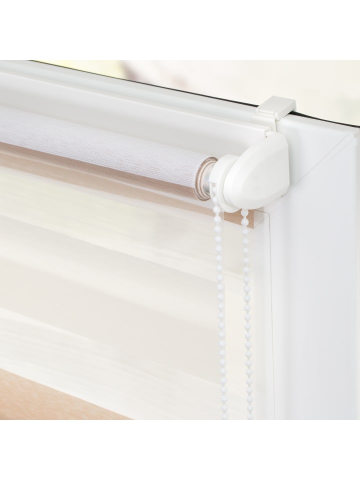 Lichtblick Doppelrollo in Creme - Weiß - Braun günstig kaufen