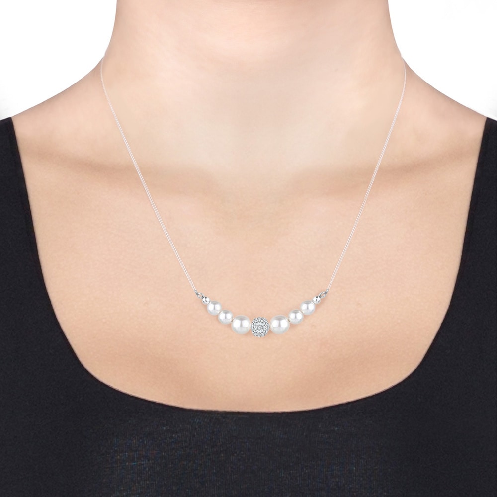 Elli Elli Collier Synthetischen Perlen Elegant 925 Silber collier