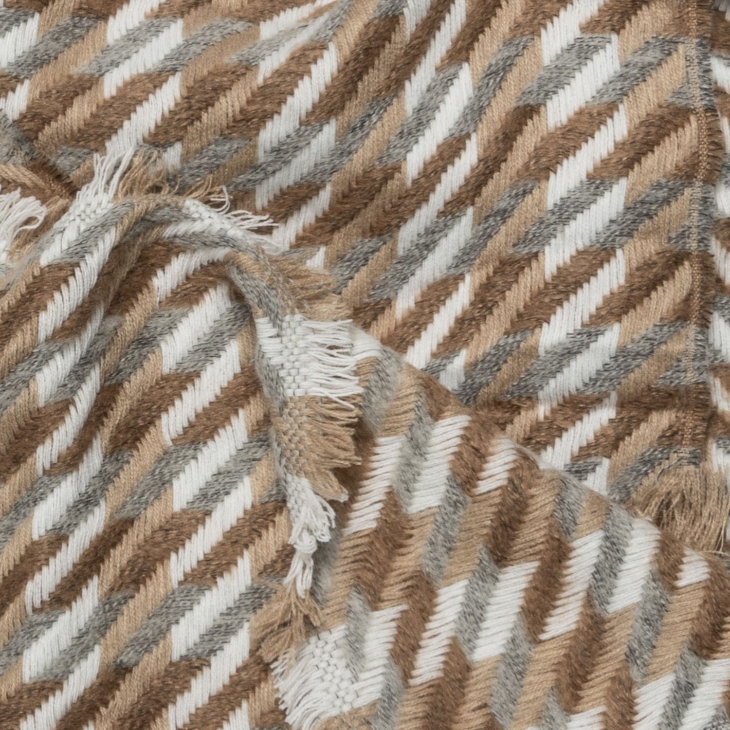 Etole TEXTO beige, écrue et grise à motif graphique