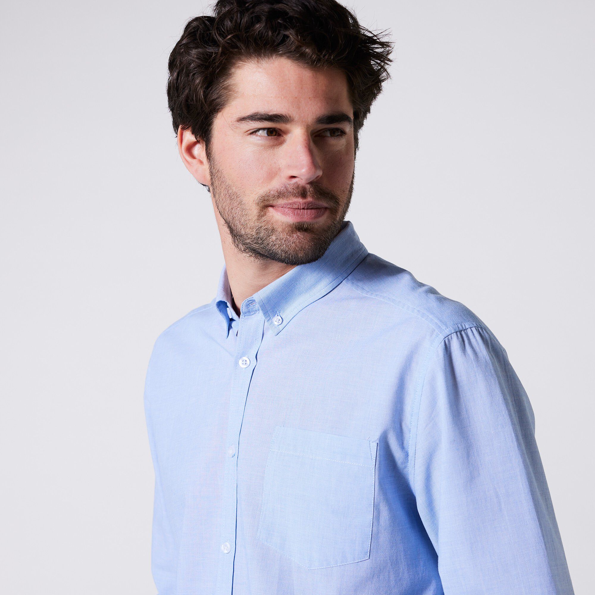 Chemise fil à fil unie manches longues