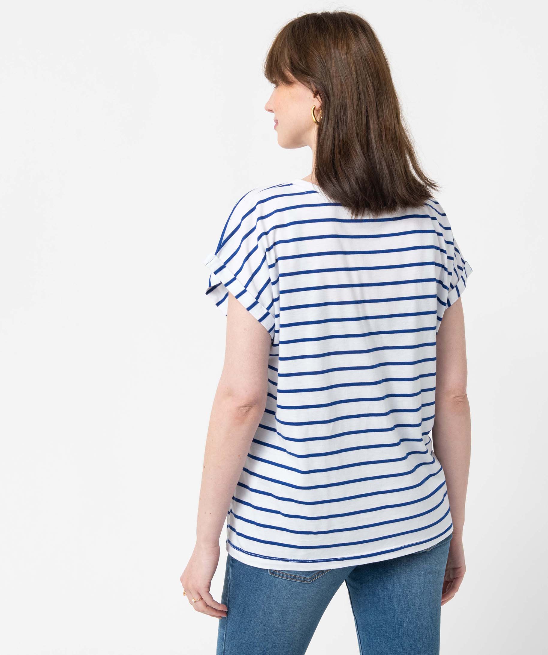 Tee-shirt de grossesse à rayures avec inscription marine | GEMO