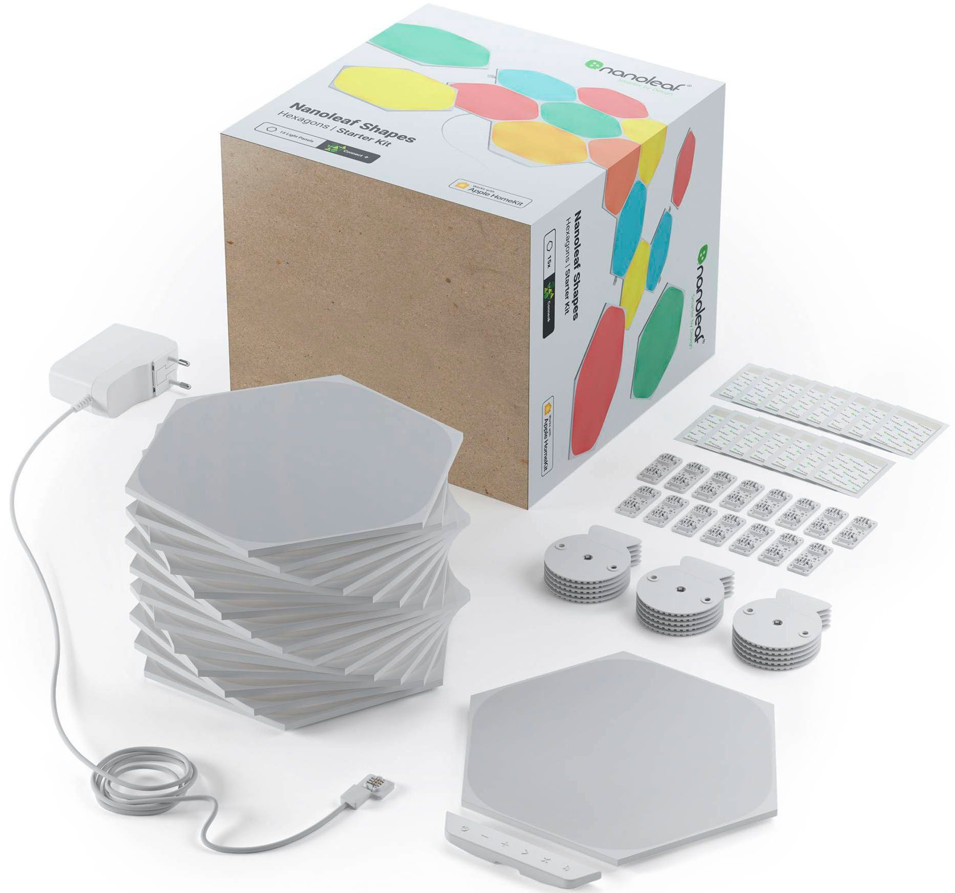 nanoleaf LED Panel Hexagons, Dimmfunktion, LED fest integriert, Farbwechsler