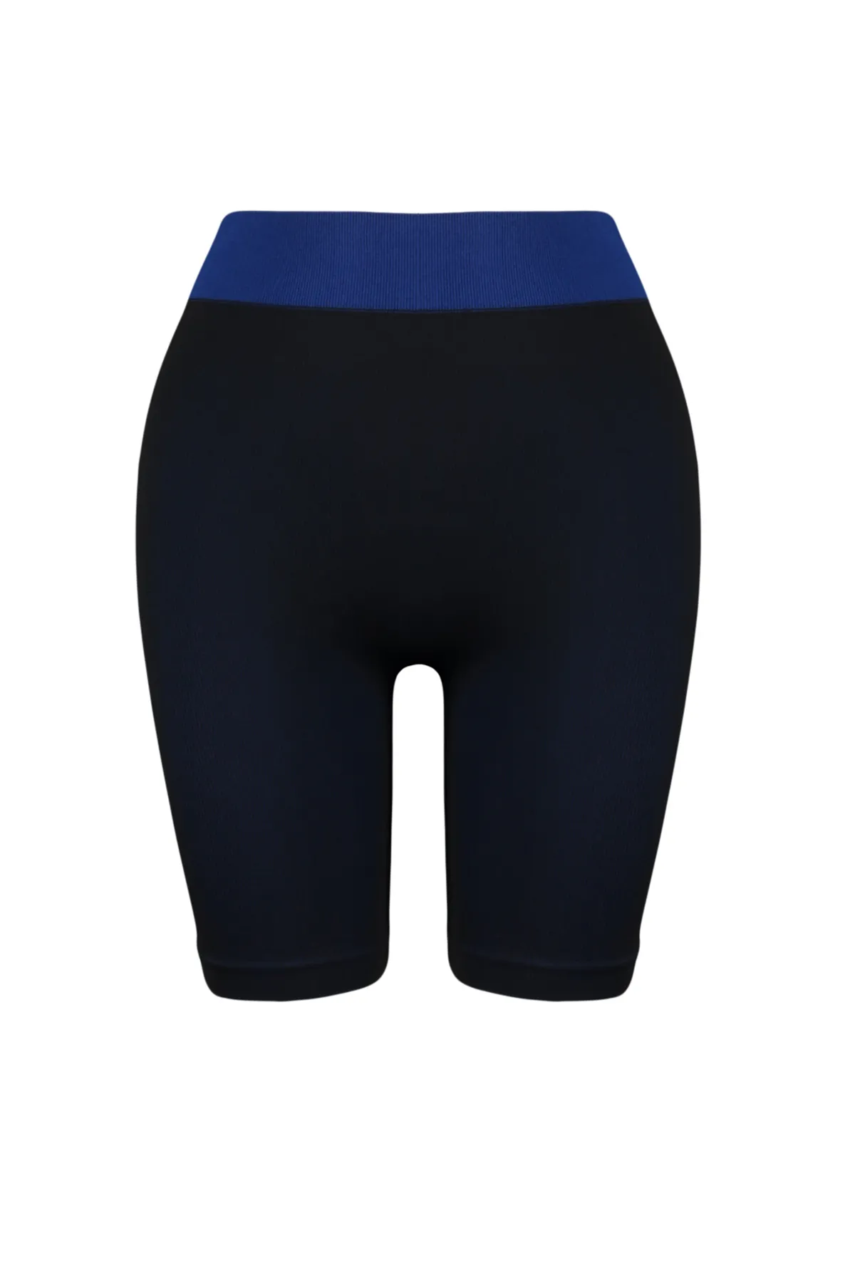 Trendyol Collection  Marineblaue, nahtlos gestrickte Sportshorts/kurze Leggings mit Farbblockdesign THMSS24TY00021