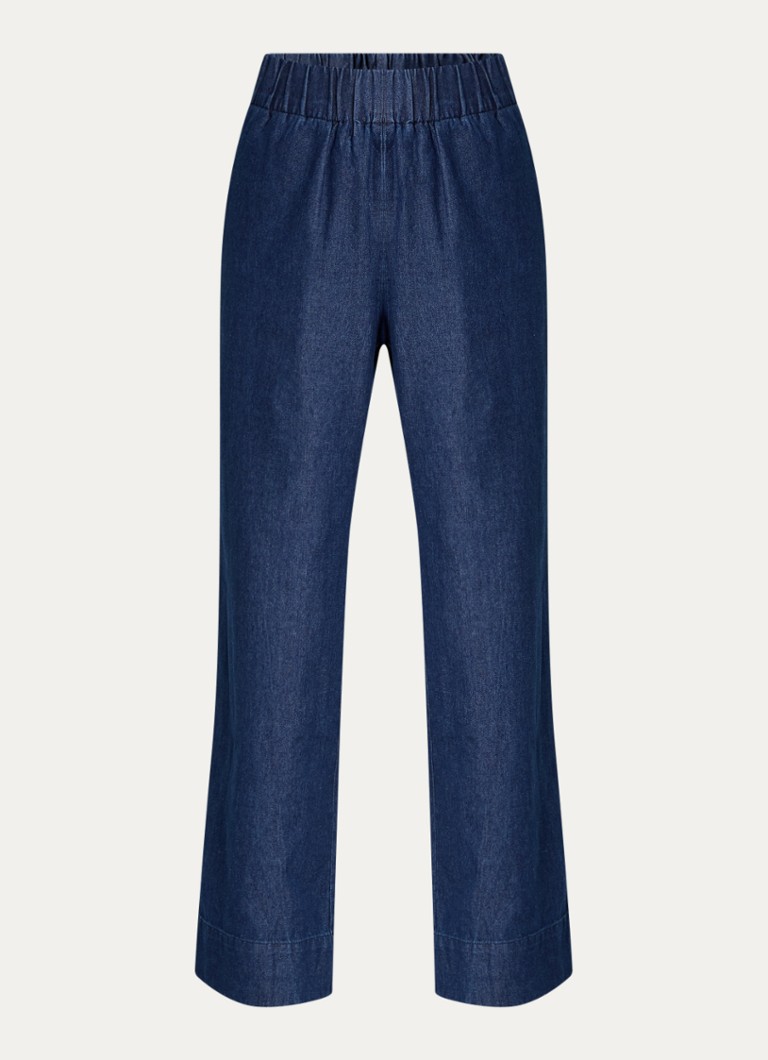 Pantaloni Yana Neo Noir cu talie înaltă, cu talie lată și buzunare laterale.