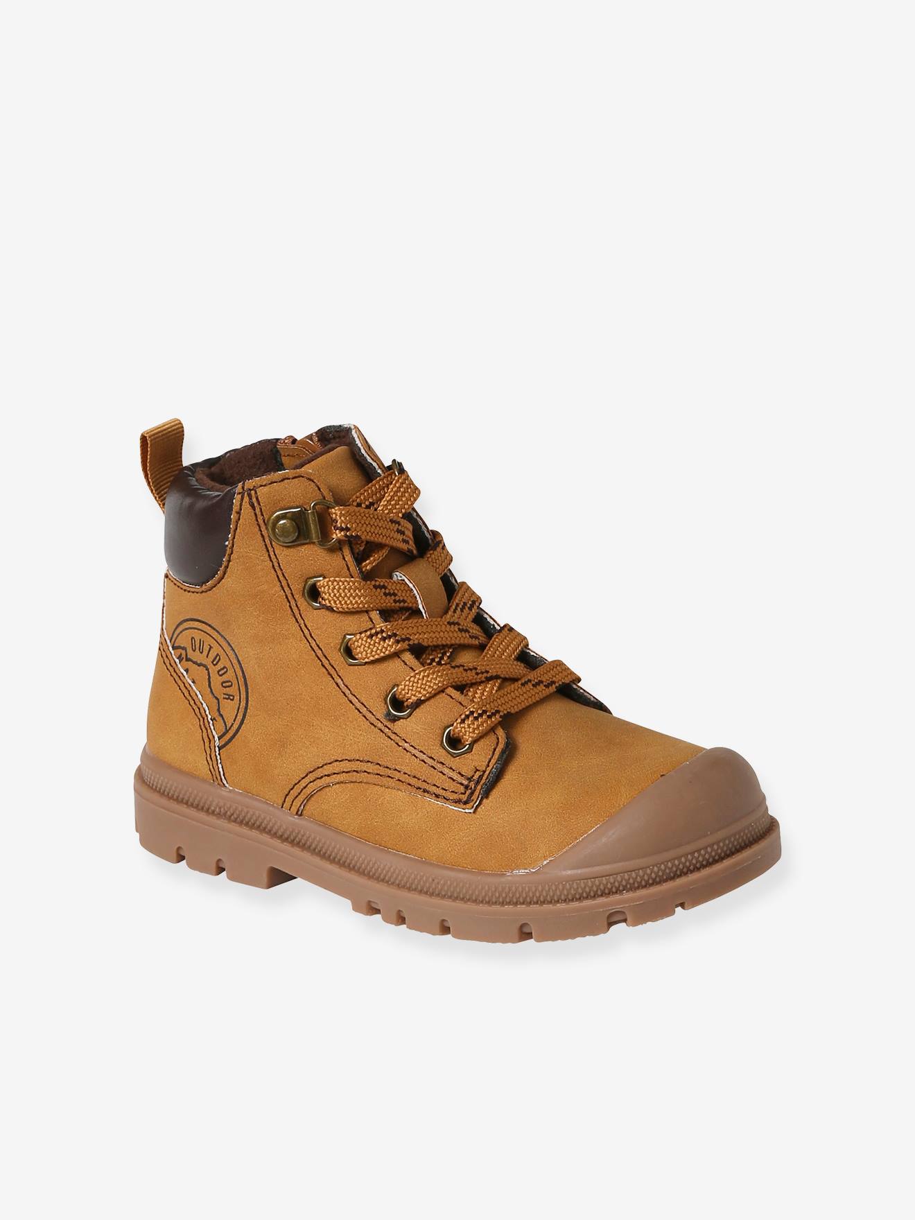 Boots lacées et zippées enfant collection maternelle camel