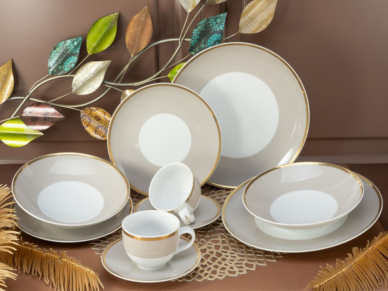 CreaTable FESTIVE creme Kombiset 10-tlg