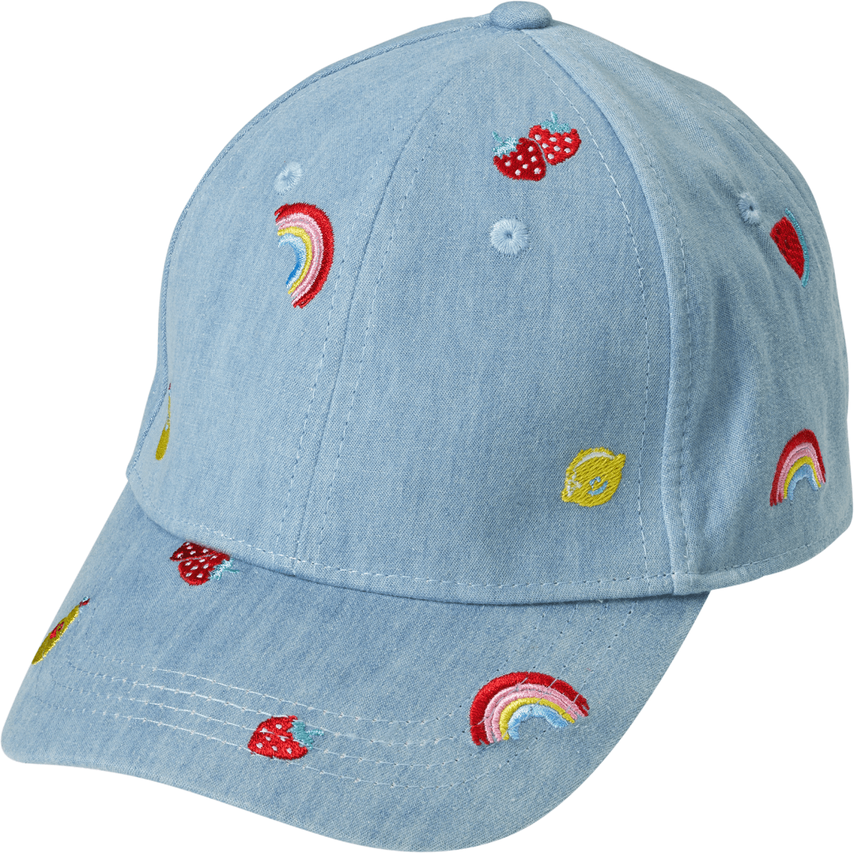 Basecap mit Regenbogen-Muster, blau, Gr. 52/53, 1 St