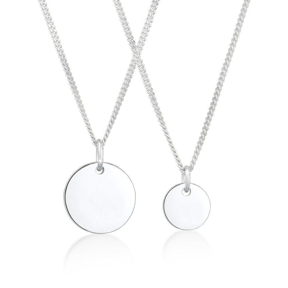 Elli Elli Collier Pendentif de Plaquette Mère et Enfant Ensemble Basic Trend Collier F Bijoux