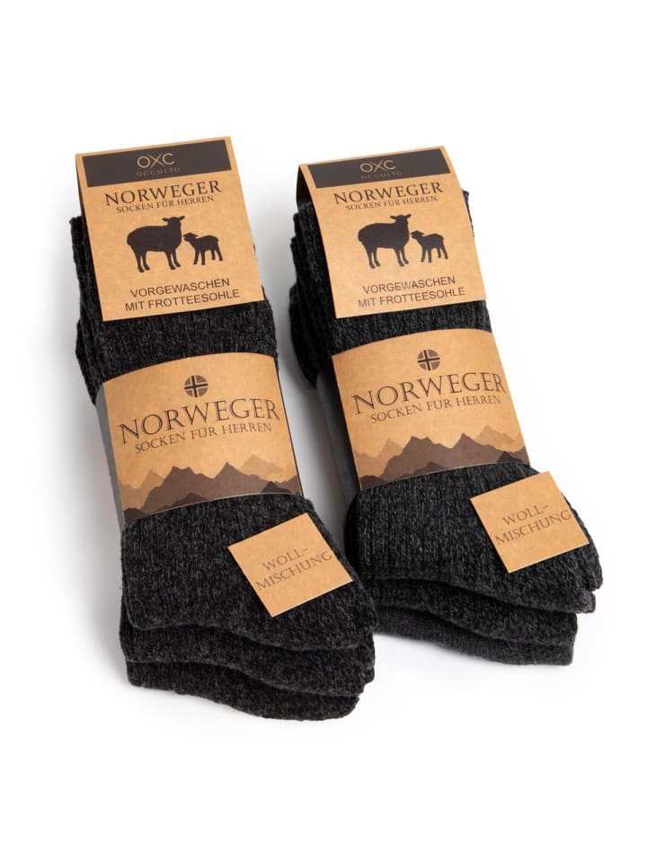 Occulto 6er Pack Norweger Socken Finn in Anthrazit günstig kaufen