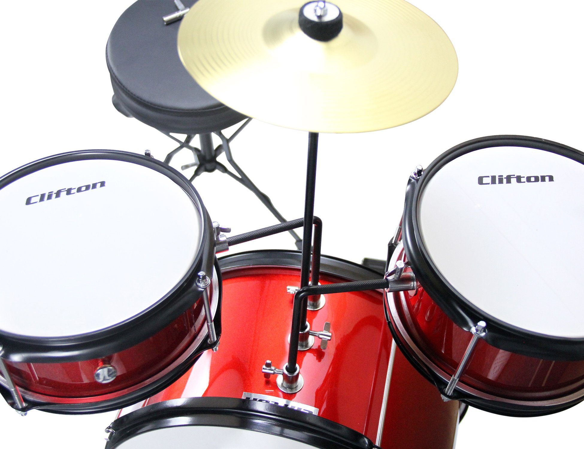 Clifton Kinderschlagzeug Junior Drum, rot, 3-St.